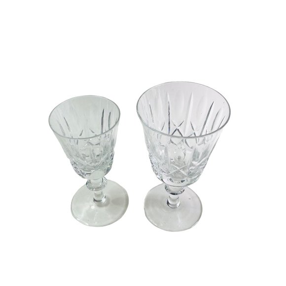 Wine and Sherry Glass Edinburgh Crystal Pattern ED19 Olive and Cross Cut Vintage - Picture 11 of 11